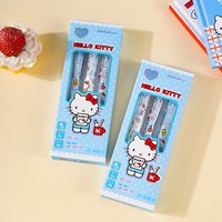 Genuine 3 Pcs/Set Sanrio Erasable Gel Pen Hello Kitty Kuromi Cinnamoroll 0.5mm Black Ink School Office Supplies Stationery Gifts