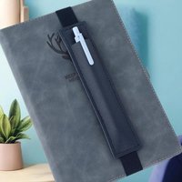 PU Leather Elastic Notebook Band Holders Adjustable Pen Sleeve Pencil Pouch Holder Strap For Notebook Binder