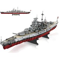 Kompletny zestaw modelu statku 3D, 2081 elementów/MOC. Duży model 3D do składania przedstawiający okręt wojenny, odpowiedni dla dorosłych.