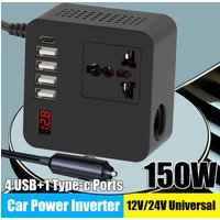 Car Inverter Cigar Lighter Input Socket Car Inverter 1 Type C Port 12V 24V To 220V 110V 150W for Camera