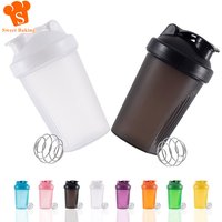 400ML Shaker Bottles Colorful Whey Protein Powder Mixing Bottle Fitness Gym Shaker Outdoor Portable Plastic Drink Cup