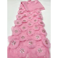 Latest Luxury Sequins Pearls Bridal Embroidery Beaded Lace Fabric High Quality African Nigerian 3D Lace Fabric