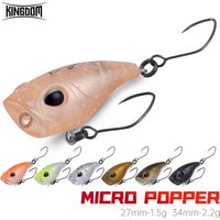 Kingdom Mini Popper Fishing Lure Floating Artificial Baits 1.5g 27mm 2.2g 34mm Topwater Crankbaits Wobblers for Trout Bass Pike