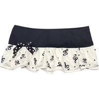 Emo Women Y2K Japanese Goth Music Note Print Mini Short Skirt High Waist Aesthetic Acubi Ruffle Skirts A-line 2000s Clothes