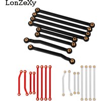 8Pcs TRX4M Aluminum Alloy Metal Chassis Link Rods Linkage Set for TRX-4M K10 High Trail Pickup 1/18 RC Off-road Car Parts