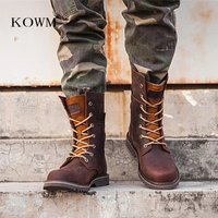 Chaussures de randonnée en cuir de vache KOWM pour hommes, chaussures tactiques imperméables, bottes de chasse, bottes de combat pour le désert, bottes de neige, chaussures de trekking, chaussures de