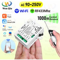Tuya WiFi RF Smart Motor Switch Light Switch 110V 220V 230V 10A 2 Channels 1000m Range Alexa Google Home,for Lamp Motor Fan