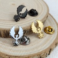 Stainless steel fashionable phoenix men's brooch, French fashionable suit accessory set, gold-plated collar matching