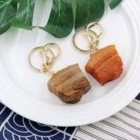 Simulated Braised Pork Belly Key Chain Food Pendant