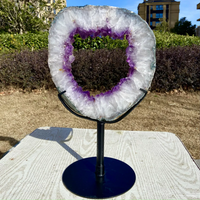 Natural Formed! Amethyst, Geode, Circular Slice, Purple Quartz Crystal Ore Slice, Mineral, Reiki, Healing