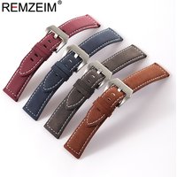 Men Women Black Yellow Brown Green Wrist Belt 18mm 20mm 22mm 24mm Wristwatch Band Vintage Matte Leather Watch Strap
