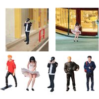 1:64 Diorama Stylish Figure Scene Layout Resin Desk Decor Tiny Landscape Toy Miniature Character for Gift Dollhouse Accessory