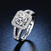 925 Sterling silver classic Crystal square Rings for women fashion designer party wedding engagement Jewelry Christmas gifts