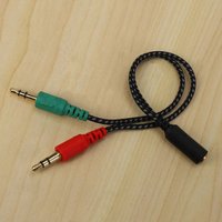LDFH Headphone Splitter for Computer, Earphone Adapter for PC Audio & Mic, 3.5mm Female to Dual 3.5mm Male