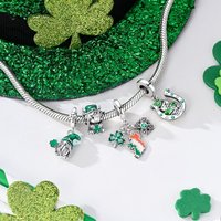 Original Charms 925 Silver St. Patrick's Day Series Charms Pendant Angel Perfume Beads Fit Women Bracelet Jewelry Making Gift