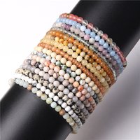 2024 New Stone Bracelet Natural Quartzs Cat Eye Jades Aquamarines Stone Bead Bracelet Stretch Bangle Jewelry Gift For Women Men