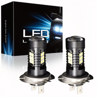 2PCS H7 LED headlight bulbs, far and near light integrated, 360 omni-directional lighting, 6000K white light using 21 SMD 2835 L