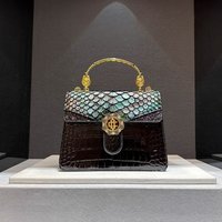 Real Leather New Fashion Scale Alligator Cowhide Handbag Shoulder Crossbody Bags for Women Sac À Main Femme