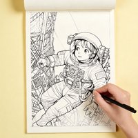 A Coloring Book for Character/scenery Sketches, A Healing Forest Coloring Book, 24 Different Patterns, 21x14cm, Excluding Pens