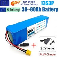13S3P 48V 20Ah Lithium-Ionen-Akku 20000mAh Wiederaufladbarer Akkupack mit BMS 54,6V Ladegerät für 2000W Elektrofahrrad E-Bike Roller Motor