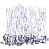 100pcs Smokeless Candle Wicks 2.6-20cm Smokeless Wax Pure Cotton Core for DIY Handmade Candle Making Pre-Waxed Wicks