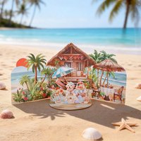Beach Party 3D Pop-Up Card๏ผ suitable for birthdays, anniversaries, and other occasions