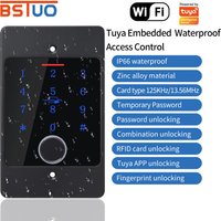 Support Tuya APP WIFI Waterproof Backlight RFID Door Access Control Fingerprint Card Reader Embedded Metal Keypad Access Control image 4