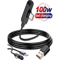 90 Elbow 100W PD TypeC USB Cable Woven Aluminum Housing Quick Charge Stable Fast Data Trans Gaming Wire For Huawei Honor Android