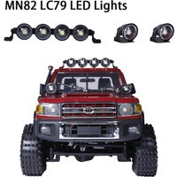 MN82 LC79 LED Round Roof Lamp Headlight Spotlight Lighting Side Lamps With Cable For 1/12 RC Crawler MN-82 Upgrade Parts