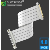 PCIE 4.0 Riser Cable, White Color, Compatible with GeForce RTX 40/30 Series and AMD Radeon RX7000/RX6000 Series
