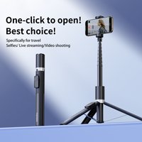 1.7M Portable Selfie Stick Extendable Tripod 360° Rotatable Bounce Type Phone Holder With Bluetooth Remote for Shooting Travel