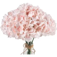 10pcs Hydrangea Silk Flowers Heads with Stems Artificial Hydrangea Flowers for Wedding Home Party Baby Shower Decor (Baby Pink)
