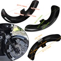 Gloss Black Wrap Front Fender Mudguard 19" 21" 23" For Harley Touring Electra Street Glide Road King Ultra Baggers