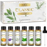 EUQEE Lavender Eucalyptus Peppermint Tea Tree Sweet Orange Lemongrass Essential Oils for Humidifier Aromatic Diffusers 6pcs/set