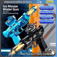 Electric Water Spray Gun with Flashing Function High-speed Continuous Water Spray Gun Summer Outdoor Beach Toy Children's Gifts