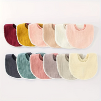4PCS Baby Saliva Towel Ruffle Child Baby Cotton Gauze Lace Bib Saliva Bag