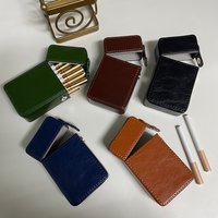 Faux Leather Cigarette Case - Casual Style, Moisture-Proof, Holds 20 Regular Size Cigarettes