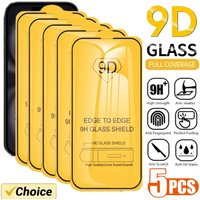 1-5Pcs 9D HD Full Glue Tempered Glass For iPhone 17 17Pro Max 17Pro 16Pro 16Plus 16e 16 15 15Pro 15Plus 15 14 13 12 11 17Air XR