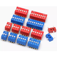 10pcs Slide Type Switch Module 1 2 3 4 5 6 7 8 10PIN DIP Toggle Switch Red Blue Snap Switch