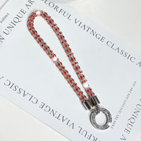Rhinestone Phone Lanyard Phone Crystal Wrist Straps Keychain Hanging Anti-lost Rope Bling Bling Hanging Cord Metal Short Chain