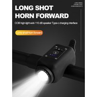 AliExpress cycle zone 2 in 1 Bicycle Horn Front Light Rechargeable Bike Headlight Electric Bell Remote Control Horn Cycling Lamp for Night Riding