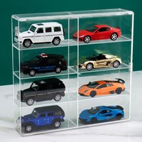 Versatile Acrylic Display Case Compatible with Hot Wheels; 8 Slots for Home or Office Toy Car Display'