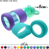 2Pc/Set 8cm 15 Colour Threaded Soft Silicone Cup Sleeve And Bottom Suit Heat Insulated Anti Slip Good Toughnes Odorless Elastic