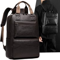 Korean Style Large Capacity Leather Men's Backpack Fashionable Travel Bag for College Students Casual Business Travel