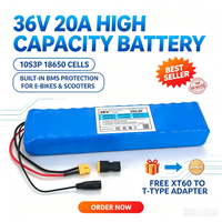 Daweikala 36-Volt-20-Ah-Lithiumbatterie, 10 Zellen in Reihe, 3 parallel geschaltet, 18650, 42 Volt, 350 Watt bis 750 Watt, speziell für Fahrräder/Elektroroller, Xt60+DC-Stecker mit BMS und
