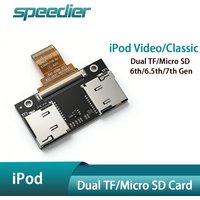 2 Dual TF / Micro SD Card Adapter 2 Port / Cable for IPod Video / IPod Classic 3-7 Devices 5.5th 5th 6th 7th Gen iFlash