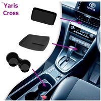 For Toyota Yaris Cross Silicone Mat– Flexible Console Liner for Wireless Charging Pad, Under-Screen Storage Tray, Cup Holder