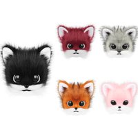 Animal Cat Mask Faux Fur Fox Cosplay Therian Masks for Halloween Party Costume Accessories
