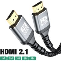 Câble HDMI 8K 8K/60Hz 4K/120Hz HMDI 2.1 48Gbps HDR Ultra haute vitesse pour commutateur séparateur HDTV PS5 Ps4 Vision de projecteur UHD 7M