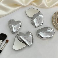 Personalized Cloud And Heart Shaped Compact Mirror Custom Bridesmaid Name Gifts Engraved Pocket Mirror for Her Gold/Silver Set